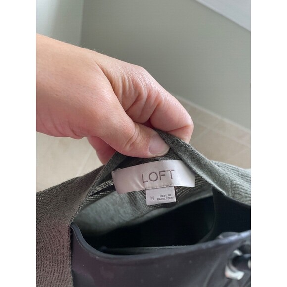 Ann Taylor Loft Green Open Front Ribbed Lightweight Cardigan - Misses M - Picture 4 of 6